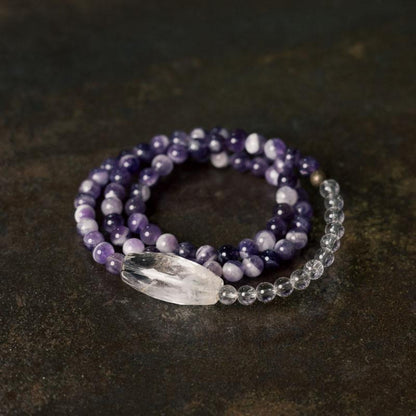 Serenity Duo Amethyst & Clear Quartz Energy Bracelet