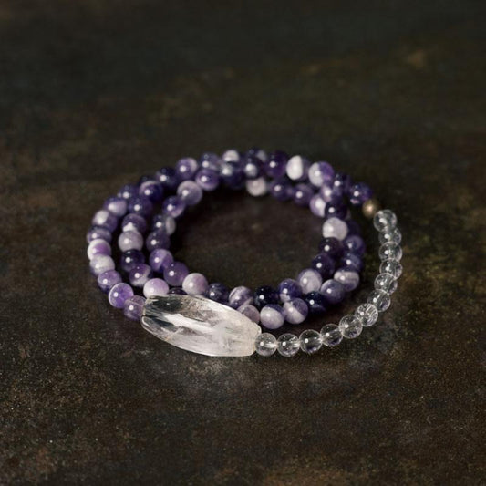 Serenity Duo Amethyst & Clear Quartz Energy Bracelet