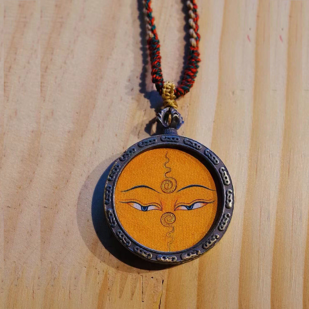Eye of Wisdom Thangka Amulet Necklace