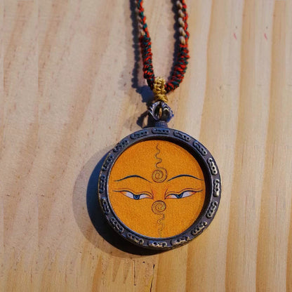 Eye of Wisdom Thangka Amulet Necklace
