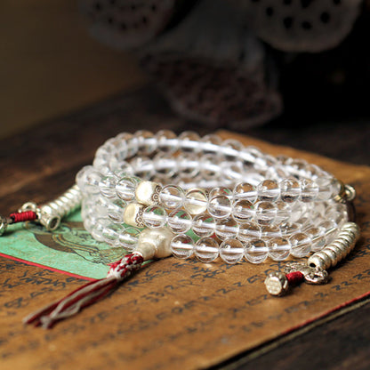 108 Beads Clear Quartz Healing Mala Necklace