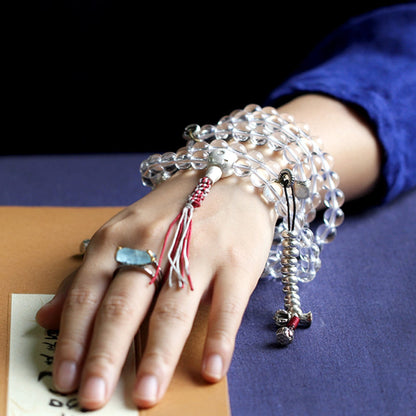 108 Beads Clear Quartz Healing Mala Necklace