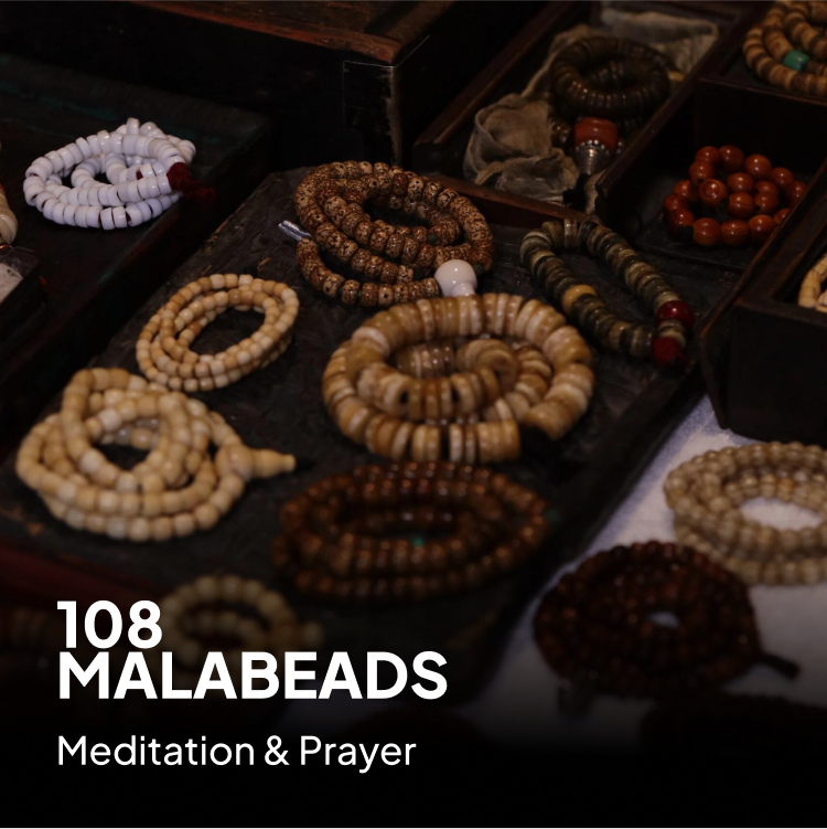 Sacred Guardian Handcrafted 108 Mala Beads - Silver & Yak Bone Talisman