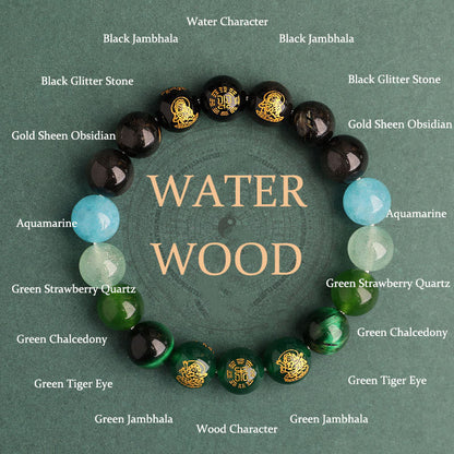 Five Elements Balance - South Red Agate Strawberry Quartz Sun Stone Citrine Luck Bracelet