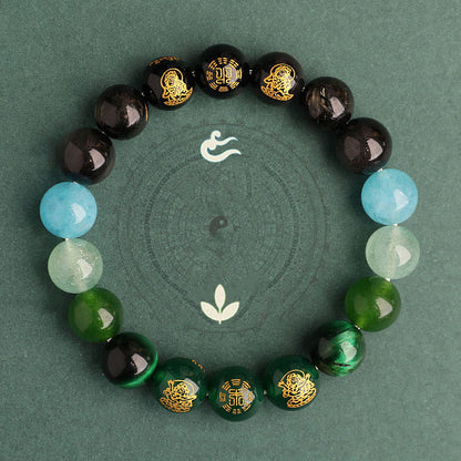 Five Elements Balance - South Red Agate Strawberry Quartz Sun Stone Citrine Luck Bracelet