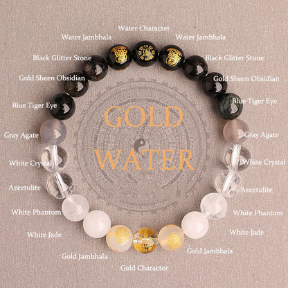 Five Elements Balance - South Red Agate Strawberry Quartz Sun Stone Citrine Luck Bracelet