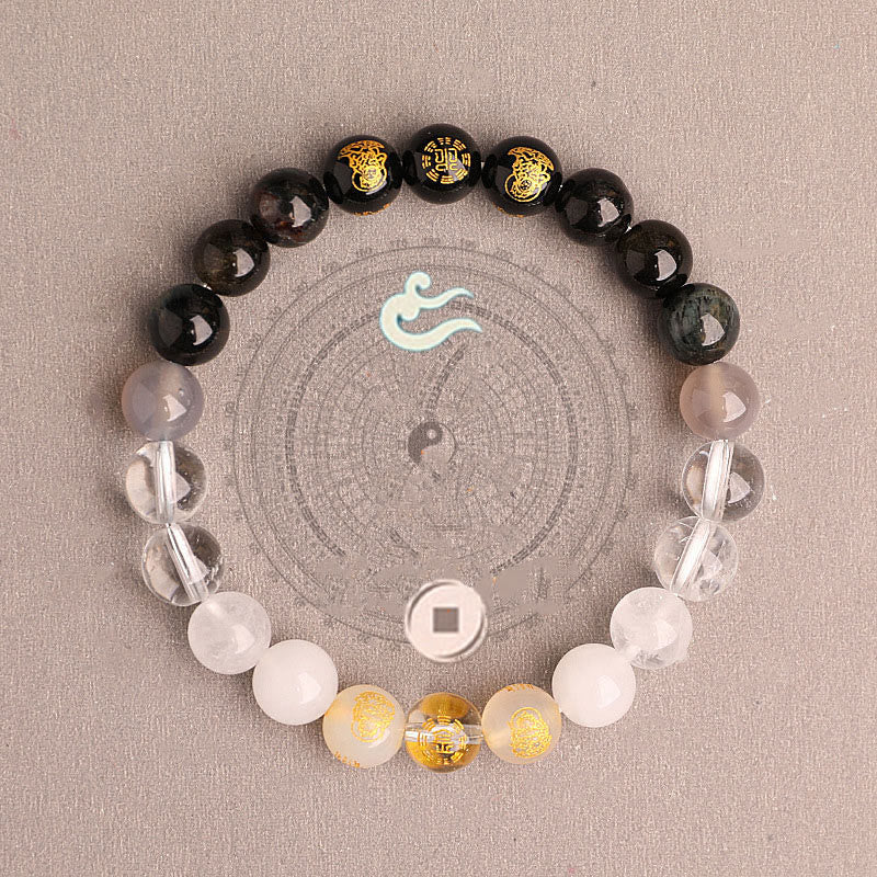 Five Elements Balance - South Red Agate Strawberry Quartz Sun Stone Citrine Luck Bracelet