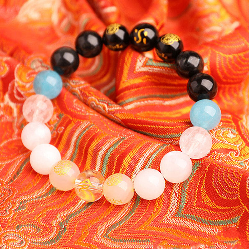 Five Elements Balance - South Red Agate Strawberry Quartz Sun Stone Citrine Luck Bracelet