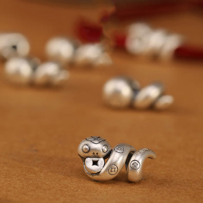 999 Sterling Silver Year of the Snake Handmade Copper Coin Protection Braided Bracelet