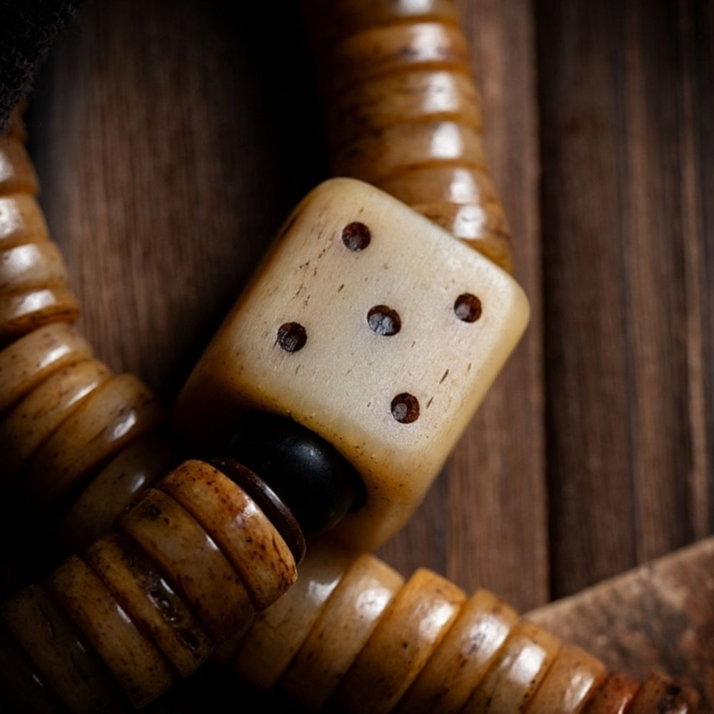 Guardian Yak Bone Protection 108 Mala Beads - Handcrafted Energy Talisman