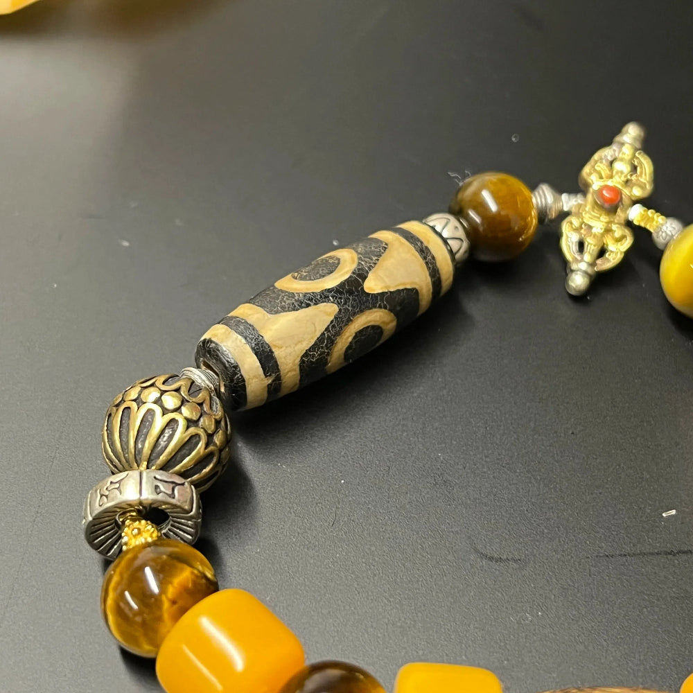 Three-Eye Dzi Wealth Protection Bracelet