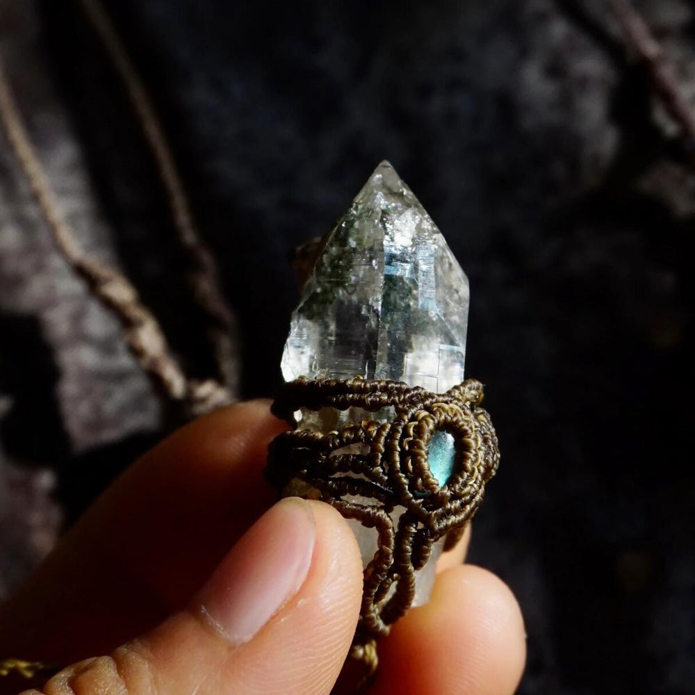 Gentle Calm Amethyst Wax Rope Pendant